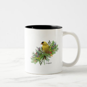 Taza Bicolor Bird Mug Goldfinch