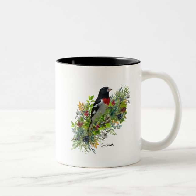 Taza Bicolor Bird Mug Grosbeak (Derecha)