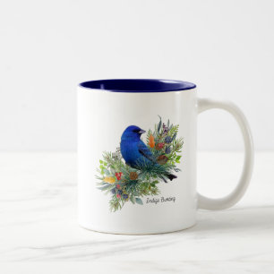 Taza Bicolor Bird Mug Indigo Bunting