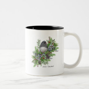 Taza Bicolor Bird Mug Junco/Snowbird