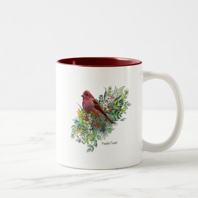 Taza Bicolor Bird Mug Purple Finch (Derecha)