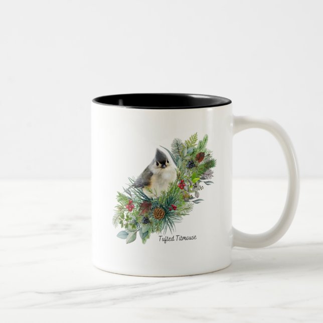 Taza Bicolor Bird Mug Tufted Titmouse (Derecha)