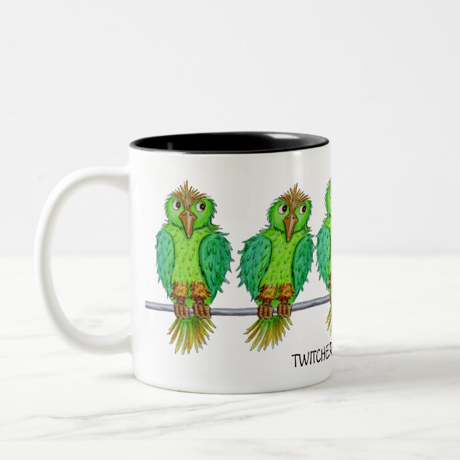 Taza Bicolor Bird Twitcher Mug, Name Can Be Added (Izquierda)