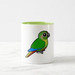 Taza Bicolor Birdorable Marrón-hinchó el Parakeet