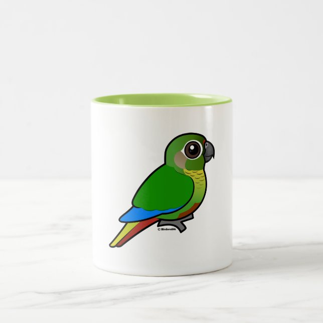 Taza Bicolor Birdorable Marrón-hinchó el Parakeet (Centro)