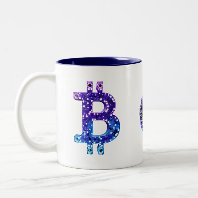 Taza Bicolor Bitcoin Xmas (Izquierda)