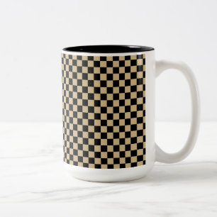Taza Bicolor Black and Tan Checkered