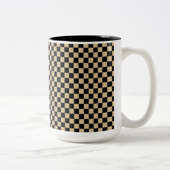 Taza Bicolor Black and Tan Checkered (Derecha)