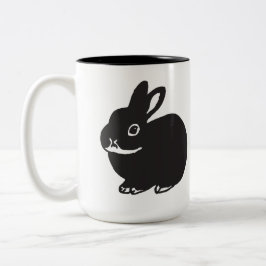 Taza Bicolor Black bunnys' mug cup