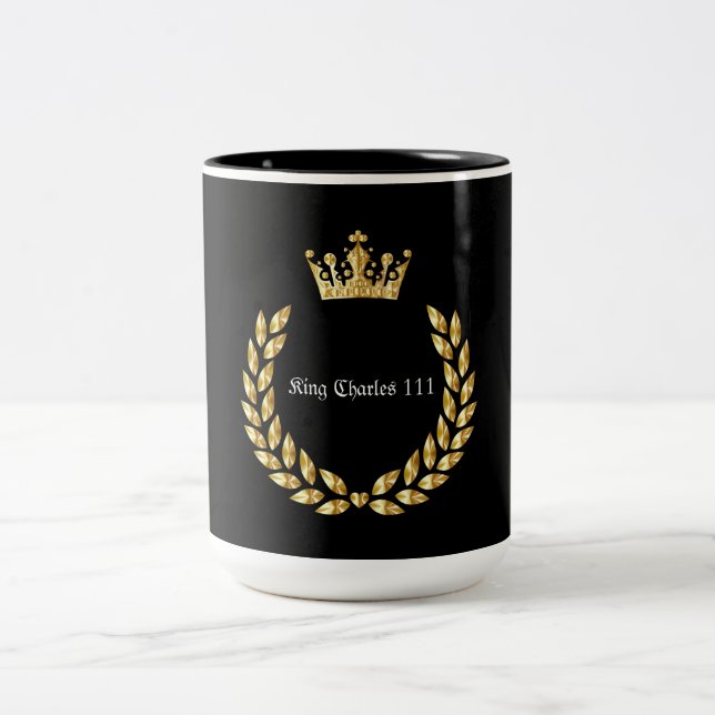 Taza Bicolor Black/Gold King Charles 111 Café de dos tonos Mug (Centro)