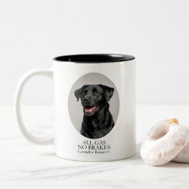 Taza Bicolor Black Lab All Gas No Brakes Mug