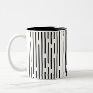 Taza Bicolor Black Line Geometric Pattern