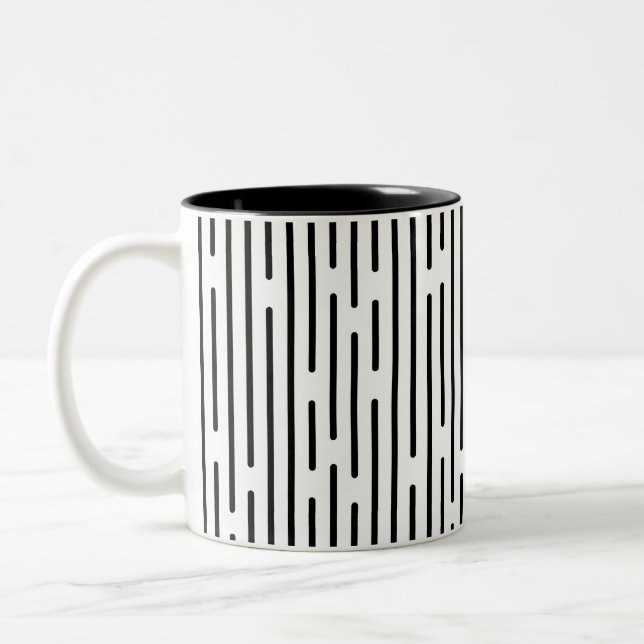 Taza Bicolor Black Line Geometric Pattern (Izquierda)