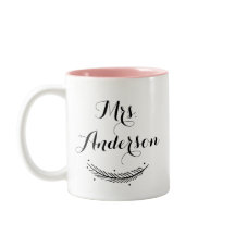 Black Modern Caligraphy Personalized Winter Mug