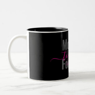 Taza Bicolor Black Moving Forward Together Typography Mug