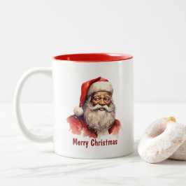 Taza Bicolor Black Santa Coffee Mug