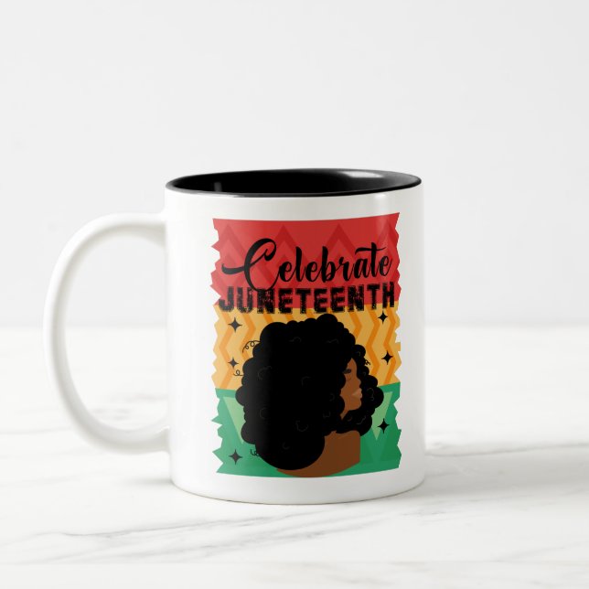Taza Bicolor Black Women Juneteenth Celebrate Indepedence Day (Izquierda)