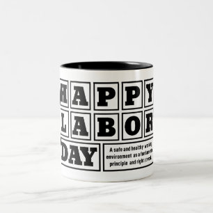 Taza Bicolor Blanco después del feliz feriado del Día del Traba