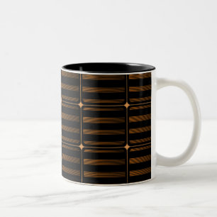 Taza Bicolor Bloques de construcción retro Mug, oro