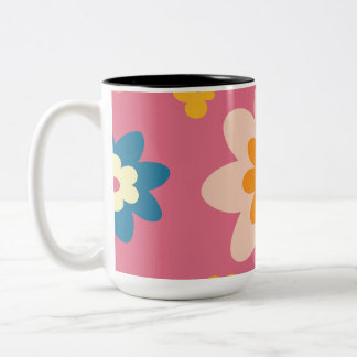 Taza Bicolor Blossom Floral Pattern Mug