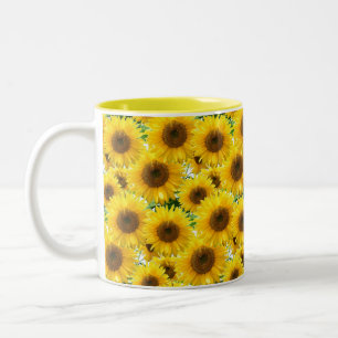 Taza Bicolor Blossom Sunflowers