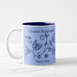 Taza Bicolor Blue Butterfly Reminder Mug