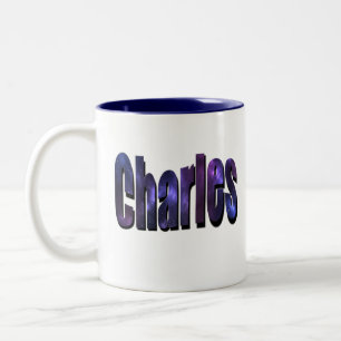 Taza Bicolor Blue Charles, Nombre, Logo,