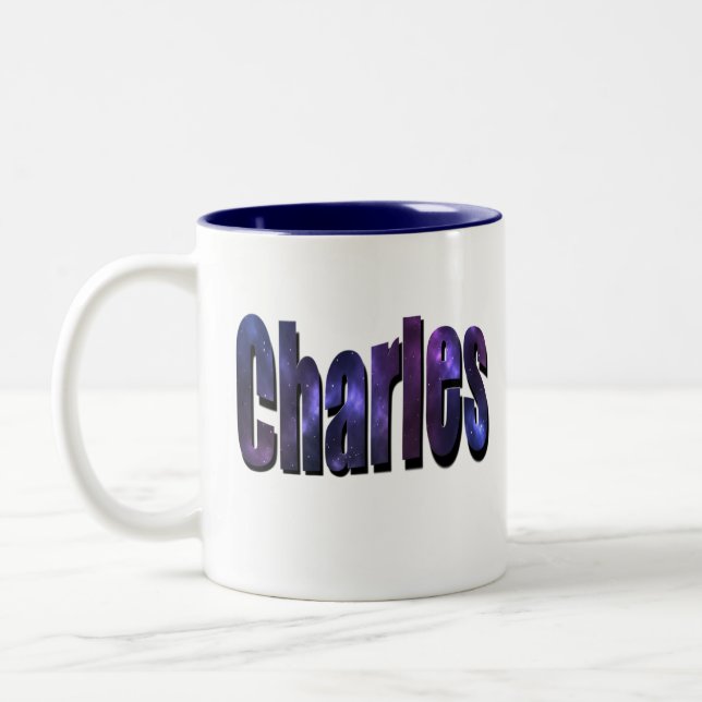 Taza Bicolor Blue Charles, Nombre, Logo, (Izquierda)