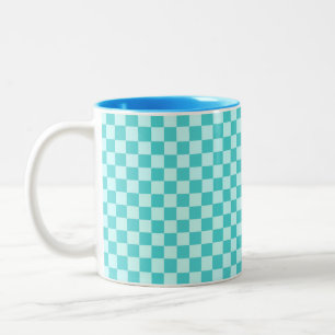Taza Bicolor Blue Combination Classic Checkerboard de STaylor