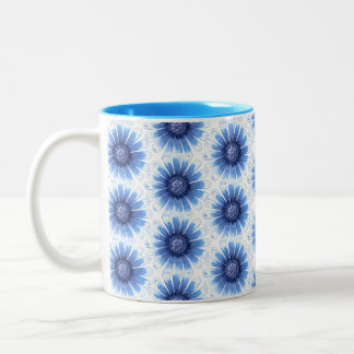Taza Bicolor Blue Daisy Mug