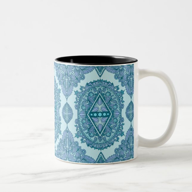 Taza Bicolor Blue Diamond Mandala (Derecha)