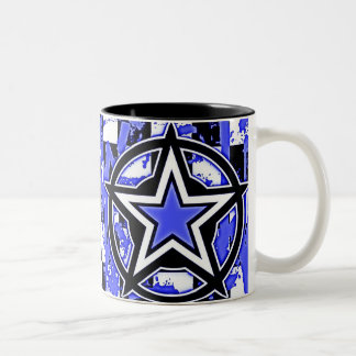 Taza Bicolor Blue Emo Star Coffee Mug