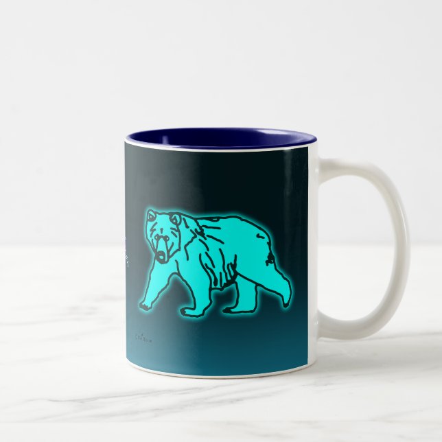 Taza Bicolor Blue Kodiak Bear (Derecha)