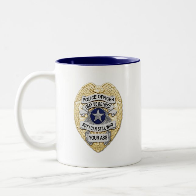 Taza Bicolor Blue Line fino - insignias jubiladas (Izquierda)
