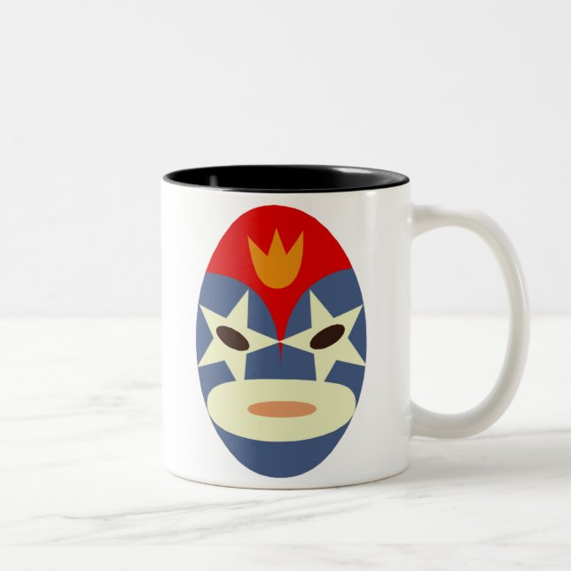Taza Bicolor Blue Lucha Libre Mask (Derecha)