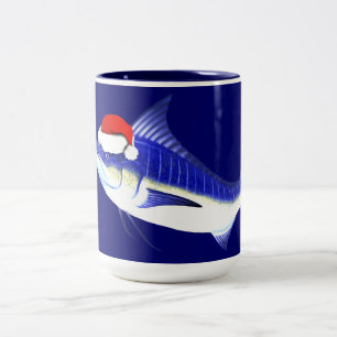 Taza Bicolor Blue Marlin Santa Claus