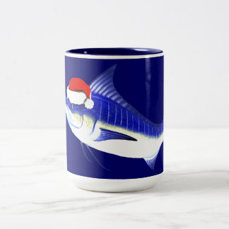 Taza Bicolor Blue Marlin Santa Claus