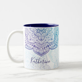 Taza Bicolor Blue Moon Mandala Mug