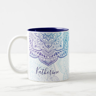 Taza Bicolor Blue Moon Mandala Mug