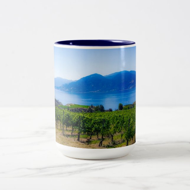 Taza Bicolor Blue Mountain Vineyard Lake Coffee Mug (Centro)