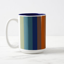 Taza Bicolor Blue, orange, green, and gray stripes