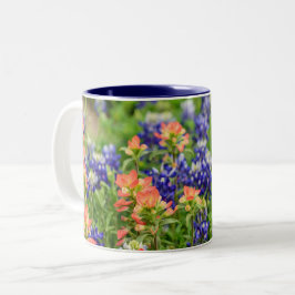 Taza Bicolor Blue & red Bluebonnets y pinceles