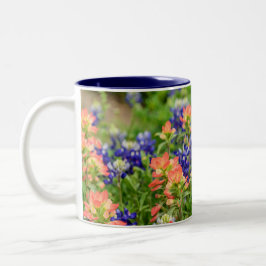 Taza Bicolor Blue & red Bluebonnets y pinceles
