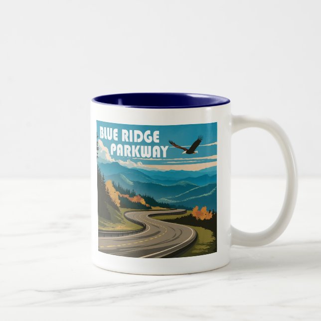 Taza Bicolor Blue Ridge Parkway Eagle (Derecha)
