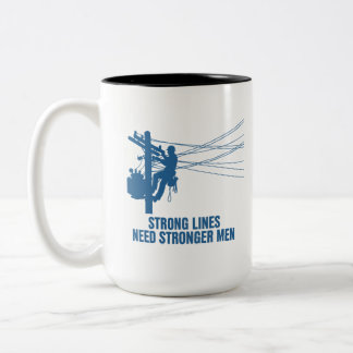 Taza Bicolor Blue Silhouette Lineman Pride