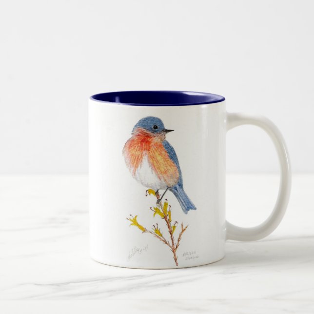 Taza Bicolor bluebird del este, Bluebird del este (Derecha)