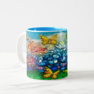 Taza Bicolor Bluebonnets Pixies Rainbow Two Tone Coffee Mug