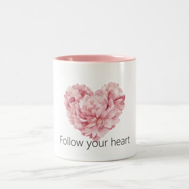 Taza Bicolor Blush Pink Heart Flower (Centro)