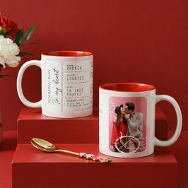 Taza Bicolor Boarding Pass To Love Plane Ticket Valentine's Day