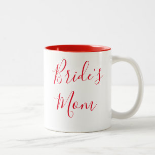 Taza Bicolor Boda de caligrafía de escritura elegante de mamá d
